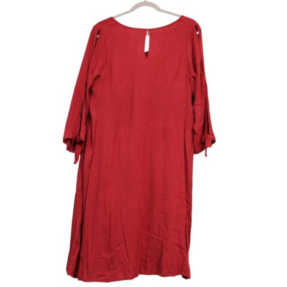 NWT Soft Surroundings Hera Dress Large Lined Cardinal 3/4 Sleeve Pockets Boho - Picture 6 of 12